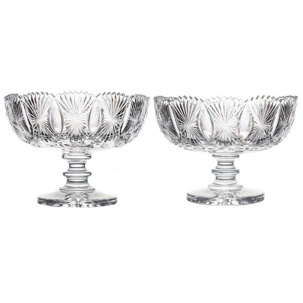 Appraisal: Pair of Waterford Cut Crystal Pedestal Bowls in H in