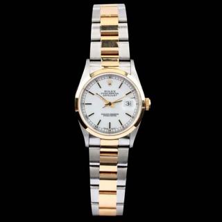 Appraisal: Gent's Oyster Perpetual Datejust Watch Rolex circa the white enamel