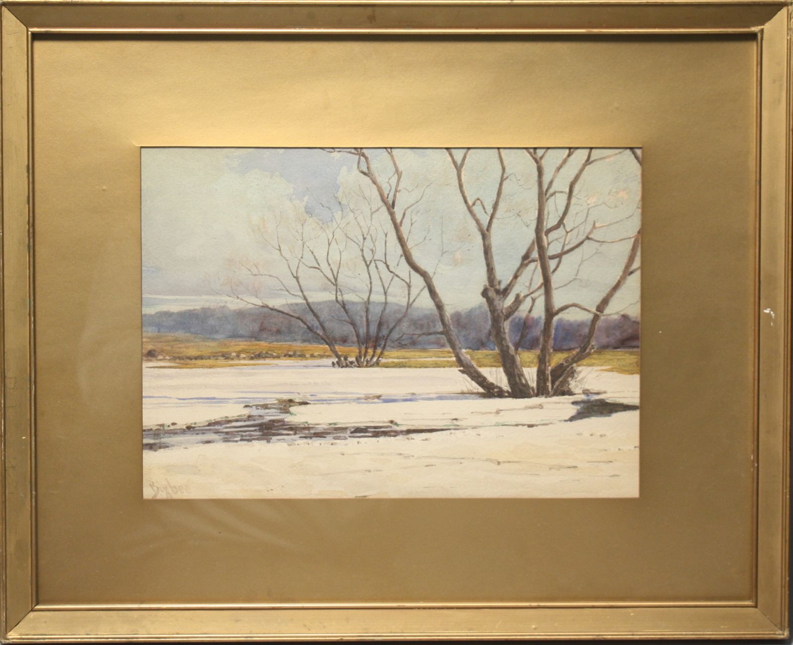 Appraisal: WILLIAM JOHNSON BIXBEEAmerican - A river in winter Signed lower