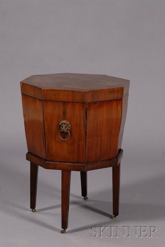 Appraisal: Regency Mahogany Bronze Mounted Octagonal Wine Cooler early th century