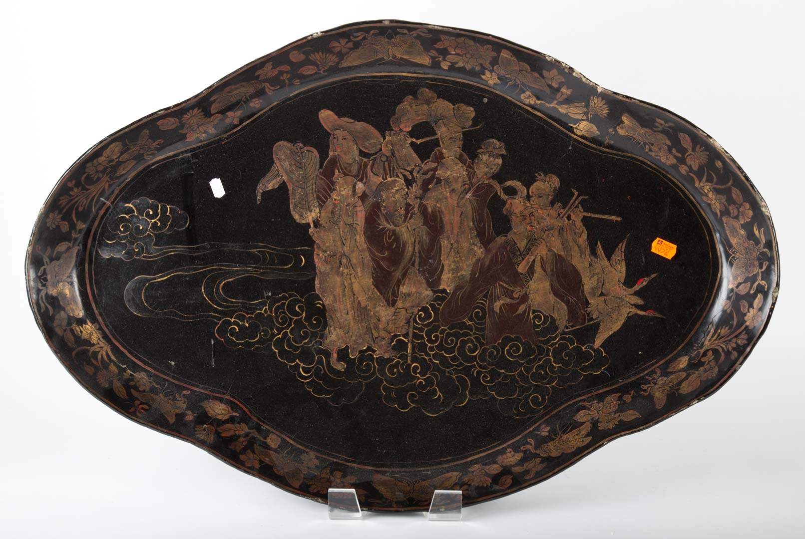 Appraisal: Oriental theme lacquered tray