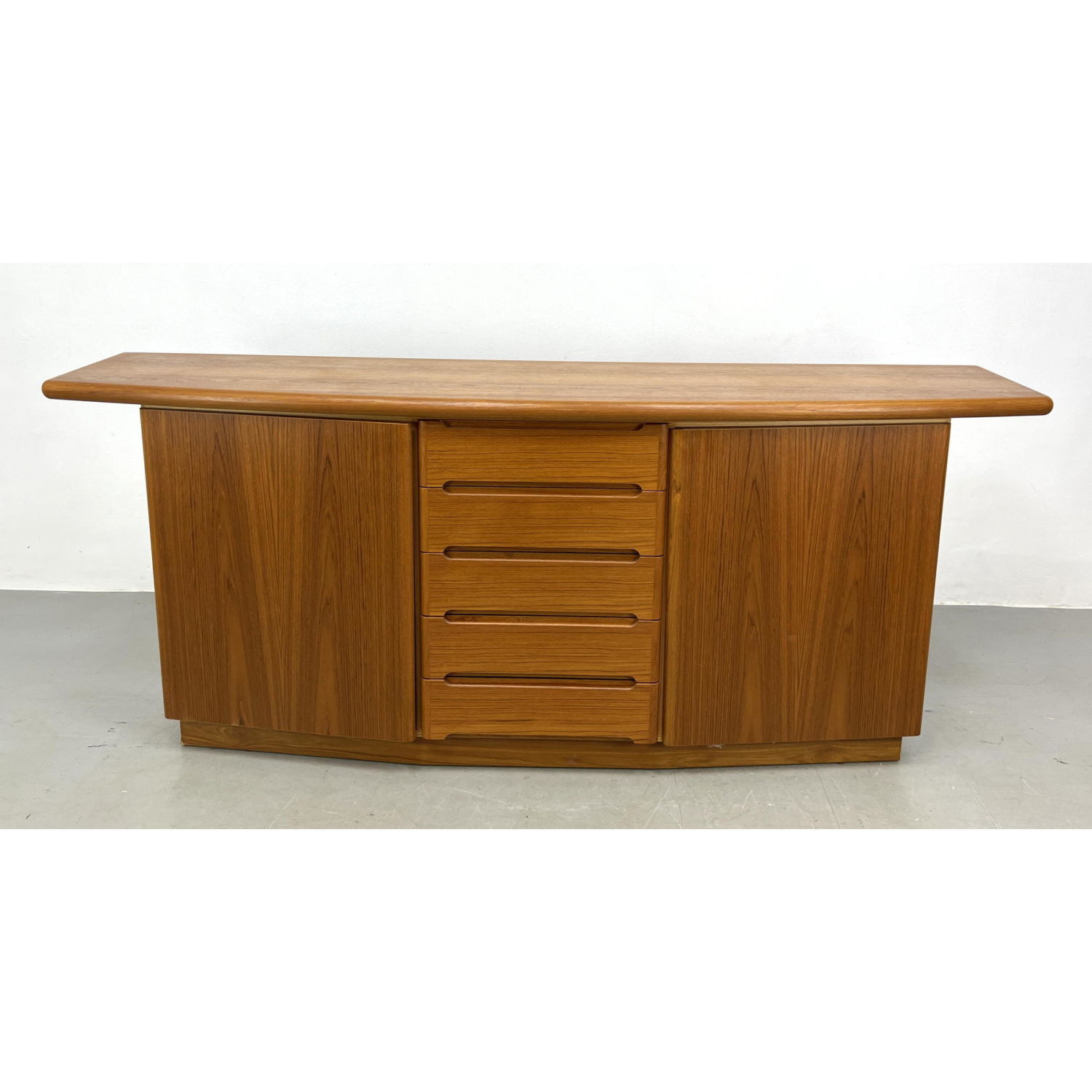 Appraisal: SKOVBY Danish Modern Teak Credenza Sideboard Curved facade Marked Dimensions