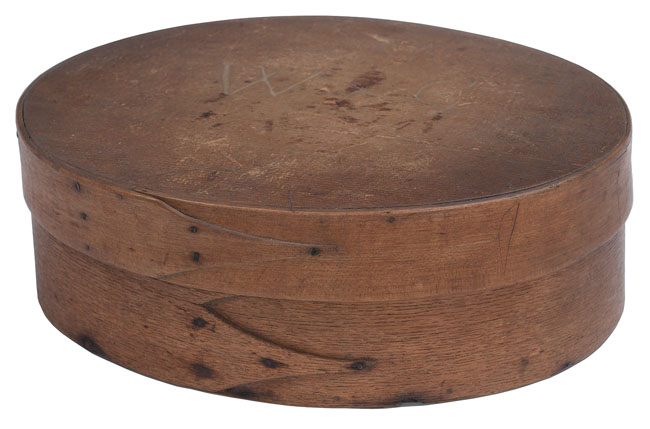 Appraisal: Shaker box oval two-finger form with lid WXC carved at