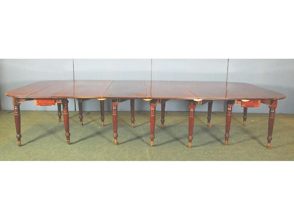 Appraisal: REGENCY MAHOGANY SCISSOR ACTION EXTENDING DINING TABLE with four additional