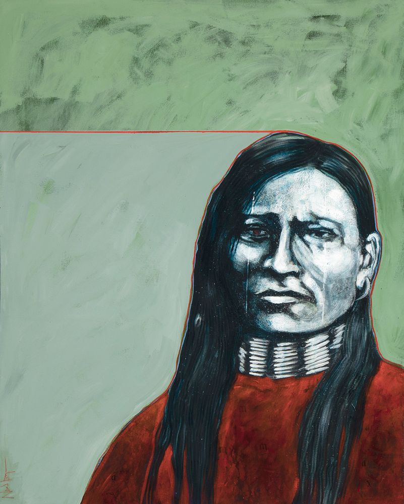 Appraisal: Nocona Burgess Untitled Native Portrait Nocona Burgess Comanche b Untitled