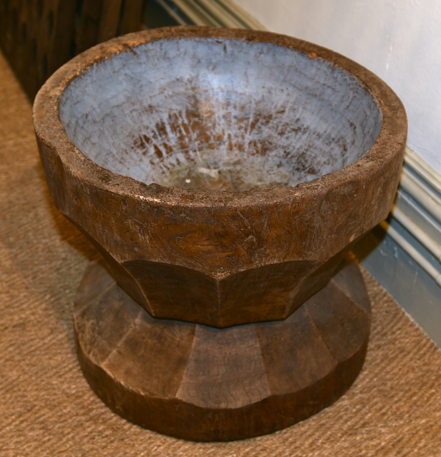 Appraisal: TWO JAPANESE MOCHI USU CARVED TIMBER MORTERS one featured largest