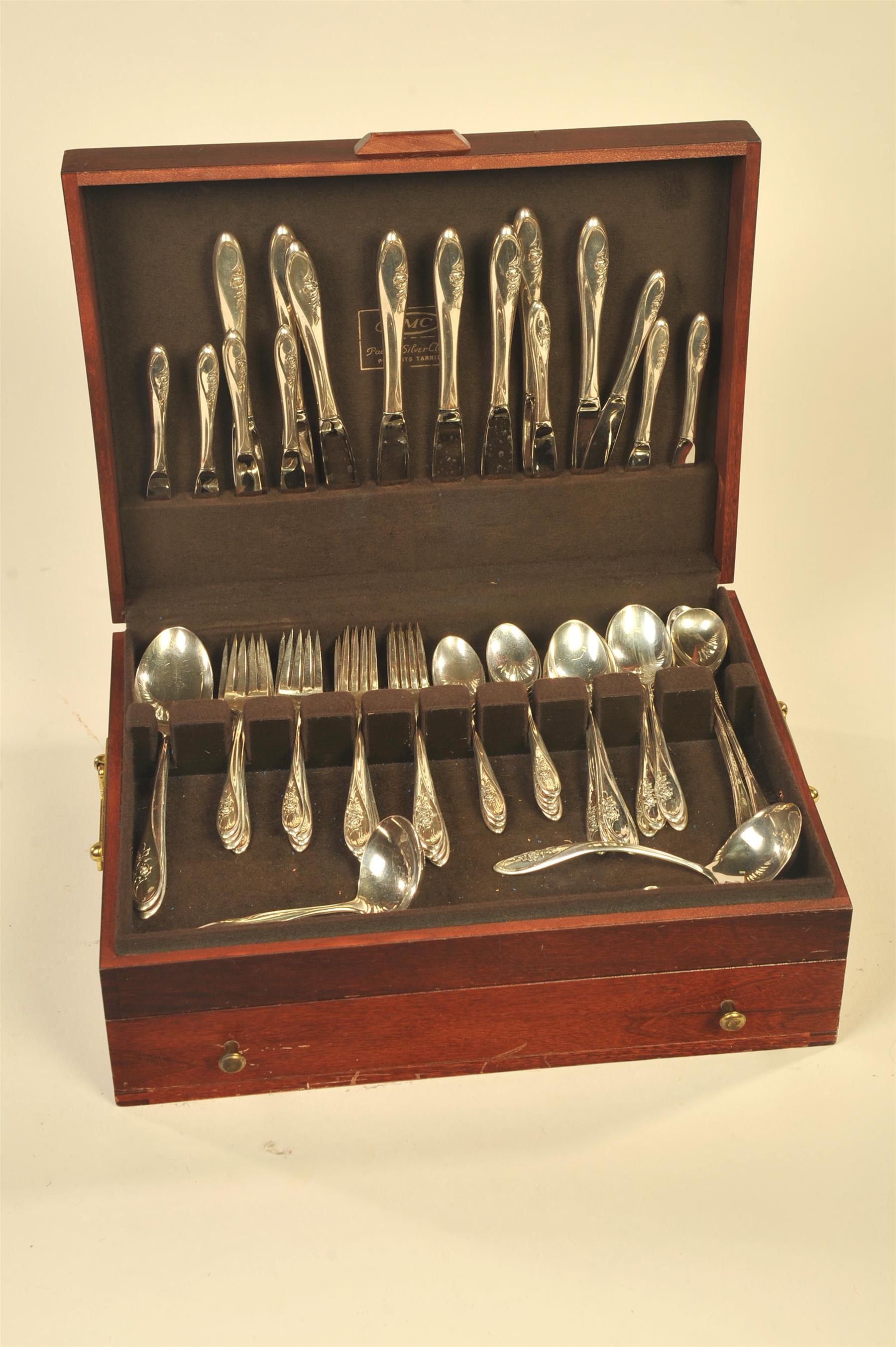 Appraisal: SET OF TOWLE SCULPTURED ROSE PATTERN STERLING FLATWARE American patented