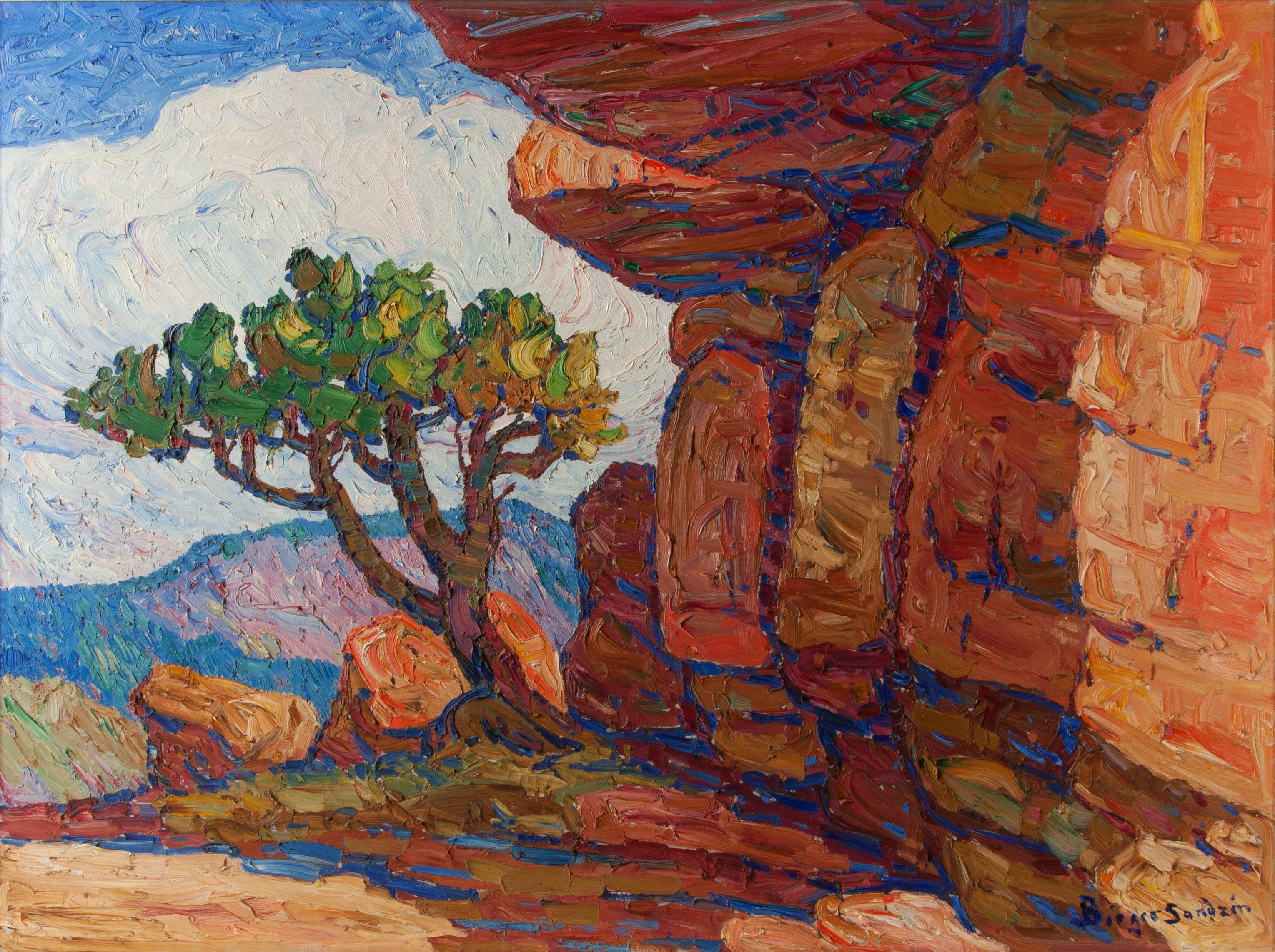 Appraisal: ORIGINAL BIRGER SANDZEN OIL CEDAR AND RED ROCKS Birger Sandzen