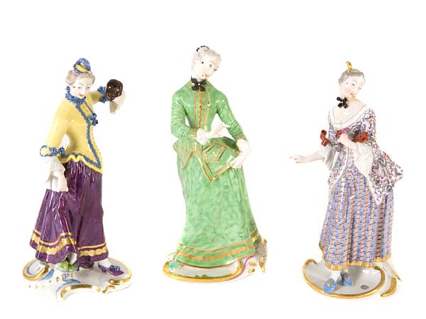 Appraisal: A group of seven Nymphenburg porcelain figures of maidens after