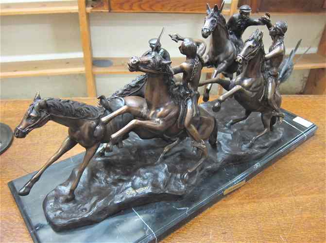 Appraisal: AFTER FREDERIC SACKRIDER REMINGTON American - ''Old Dragoons'' on rectangular