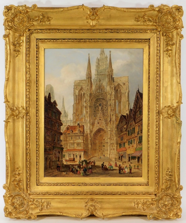 Appraisal: RICHARD PARKES BONINGTON CITY CATHEDRAL PAINTING United Kingdom - Depicting