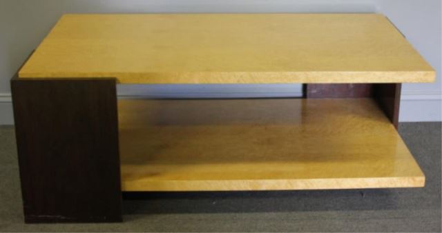 Appraisal: French Art Deco Two Tone Lacquered Coffee Table Unmarked From