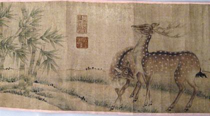 Appraisal: Chinese painting Hand scroll Ming-style color wash and ink on