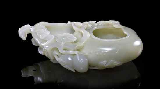 Appraisal: A Double Gourd Form Water Coupe of pale celadon white