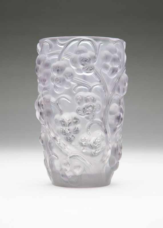 Appraisal: A Rene Lalique clear and frosted art glass 'Raisins' vase