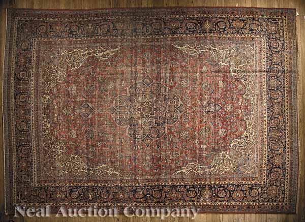 Appraisal: A Good Semi-Antique Persian Carpet red cream and blue ground