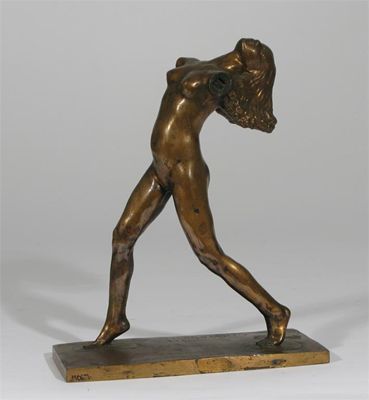 Appraisal: An Art Deco bronze figure of a nude dancer cast