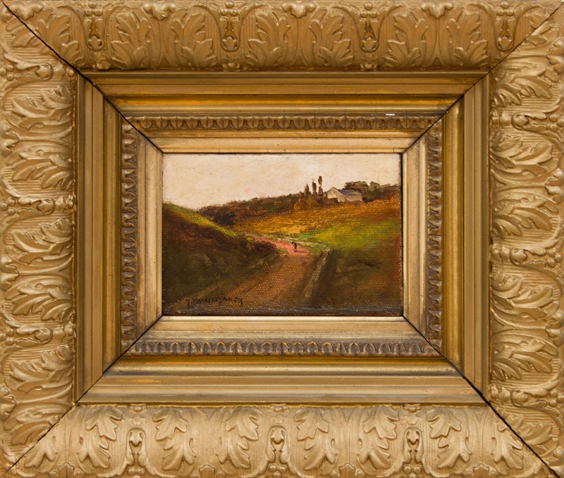 Appraisal: ATTRIBUTED TO GEORGE W WHITAKER - COUNTRY LANE Oil on