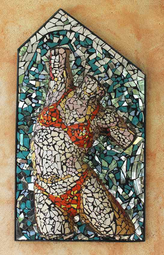 Appraisal: CAROL ALTENBAUGH MIXED MEDIA MOSAIC SCULPTURE Illegibly titled verso D