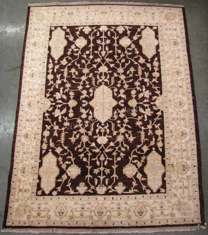 Appraisal: Handmade Oriental Area Rug traditional oriental design brown field with