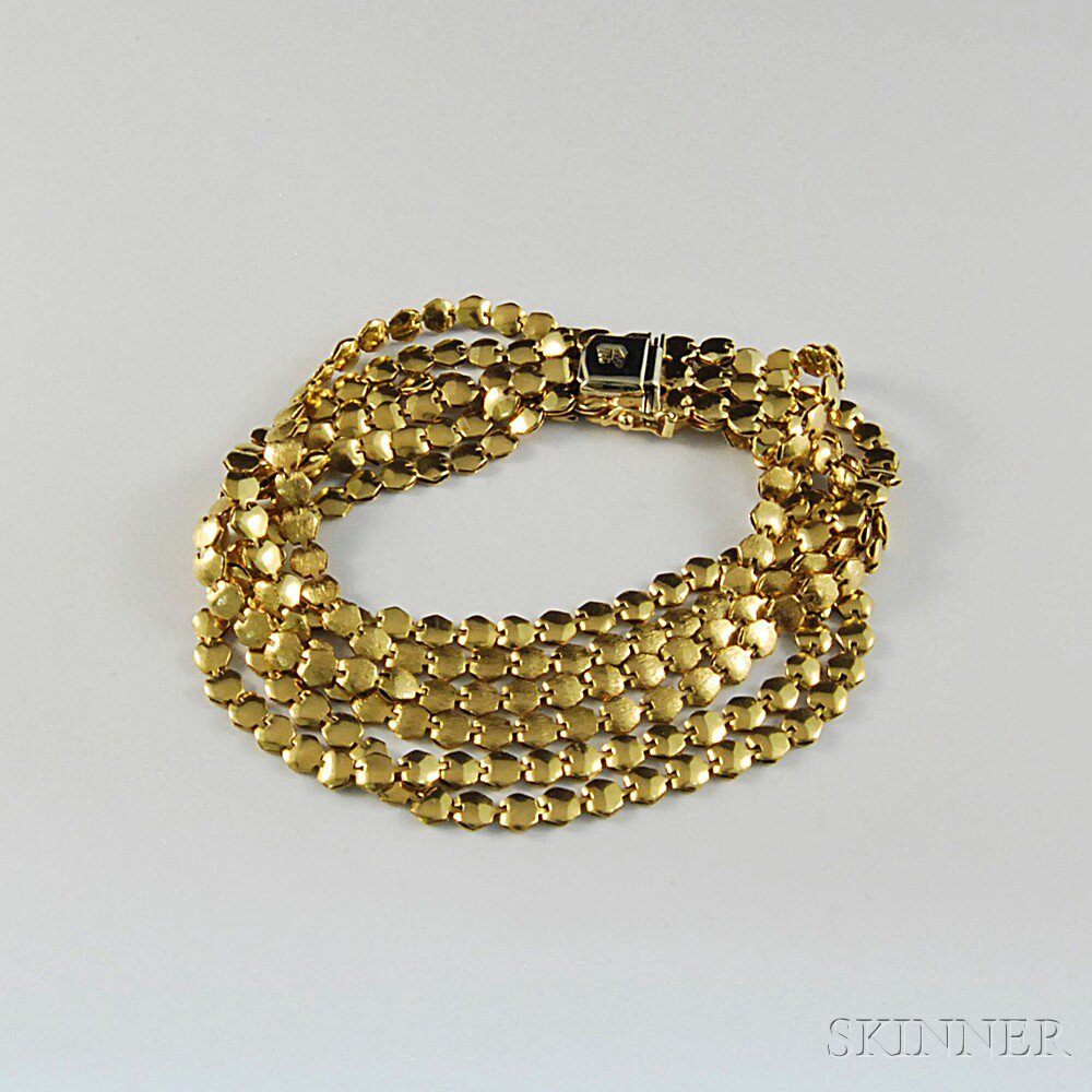 Appraisal: Multi-strand kt Gold Bracelet the six individual strands each composed