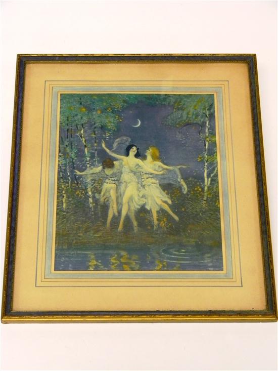 Appraisal: Blendon Reed Campbell American - lithograph three graces in moonlight