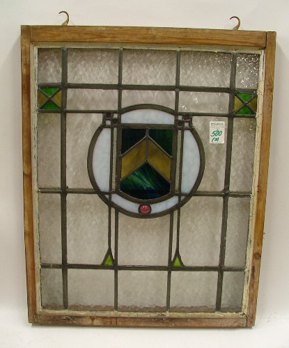 Appraisal: TWO WINDOW PANELS the first an English stained and leaded