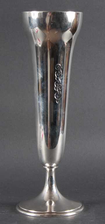 Appraisal: American Art Deco style weighted sterling silver vase E G