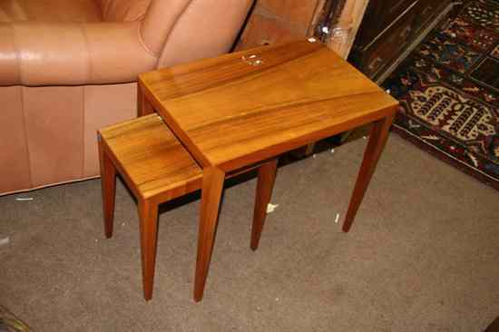 Appraisal: TWO DANISH TEAKWOOD NESTING TABLES - in x in x