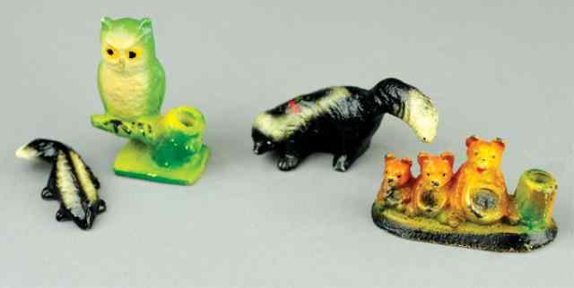 Appraisal: LOT OF ANIMAL PAPERWEIGHTS Cast iron grouping of animals from