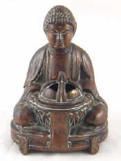 Appraisal: A bronze seated Buddha with incense compartment approx cm