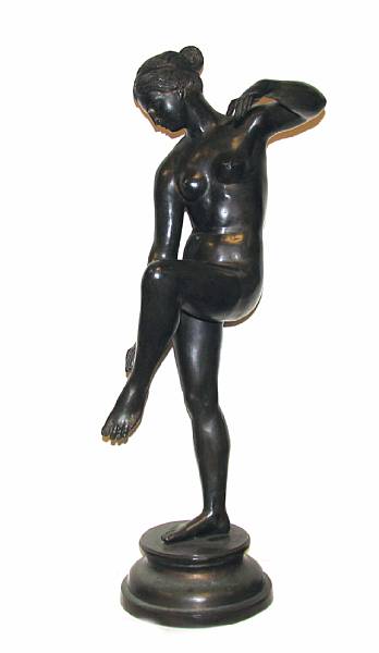 Appraisal: An Italian bronze figure of a maiden height in width