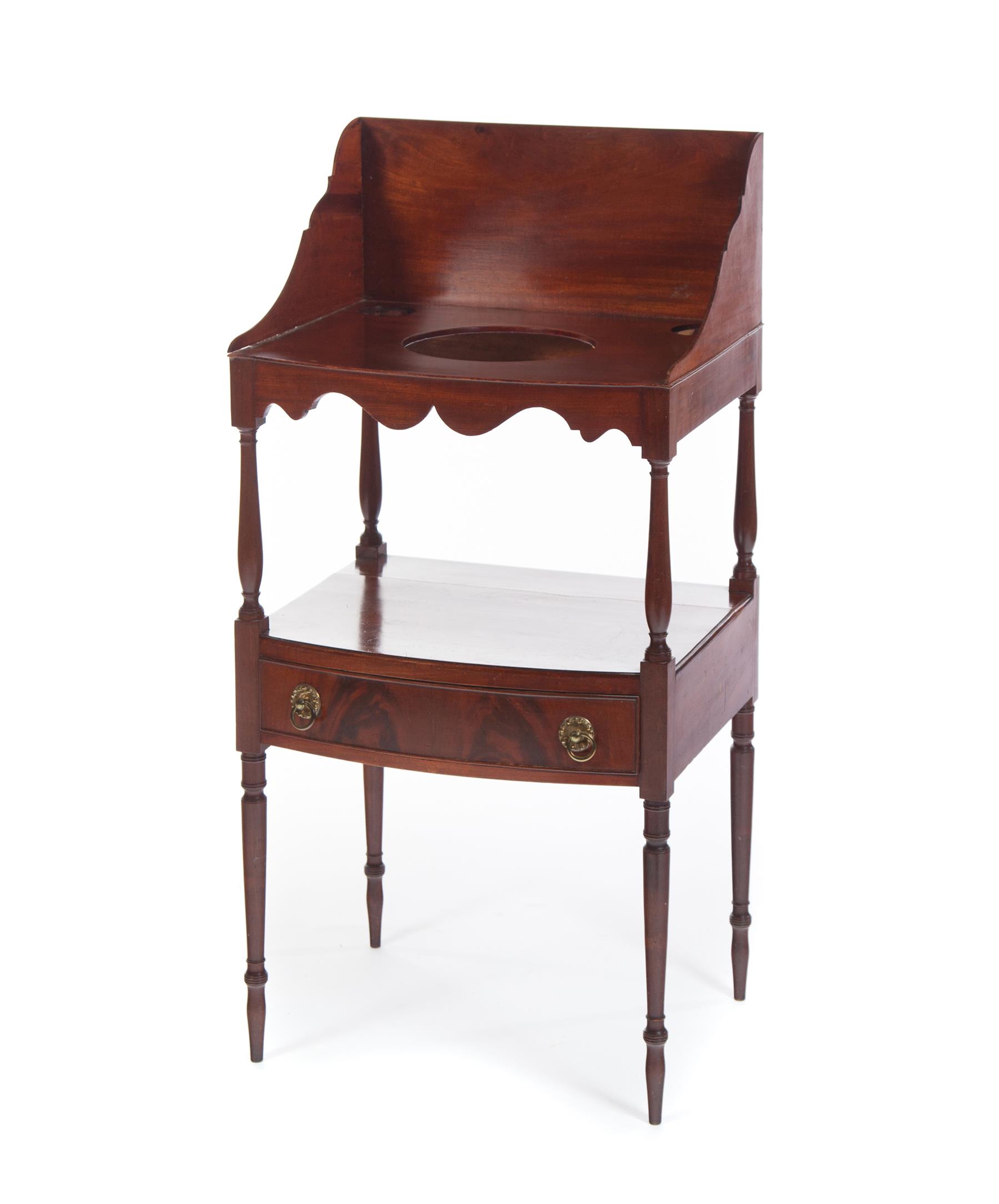 Appraisal: SHERATON WASHSTAND American or European ca - mahogany with pine