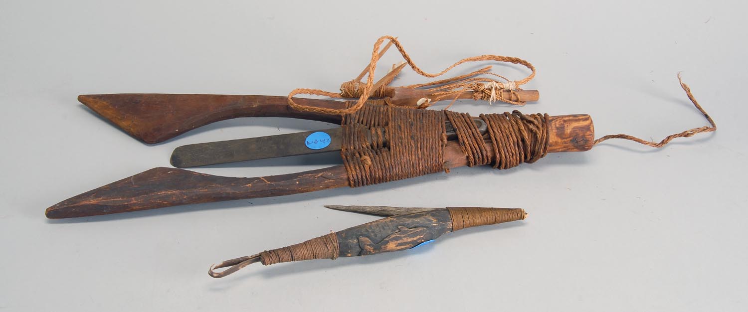 Appraisal: THREE ITEMS An Inuit-style fishhook and a fishhook and a