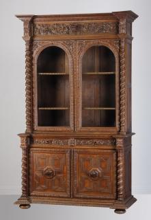 Appraisal: th c French carved oak cabinet th century carved French