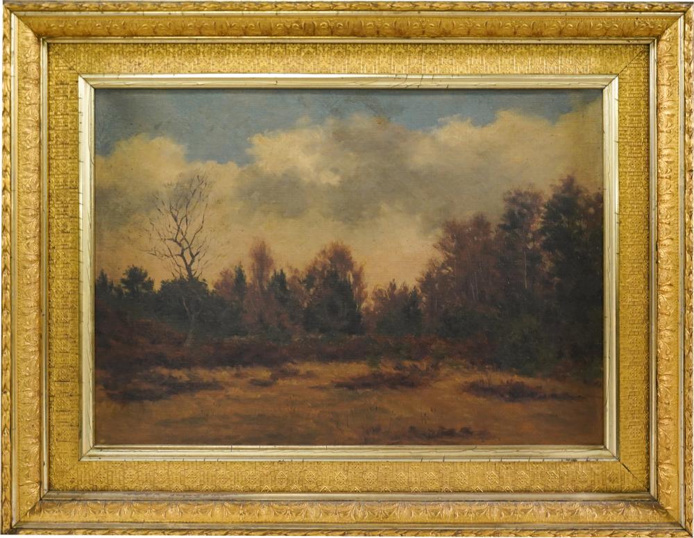 Appraisal: UNKNOWN ARTIST WOODED LANDSCAPEoil on canvas no visible signature x