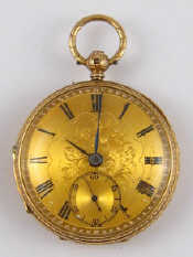 Appraisal: An carat gold cased key wind pocket watch hallmarked London