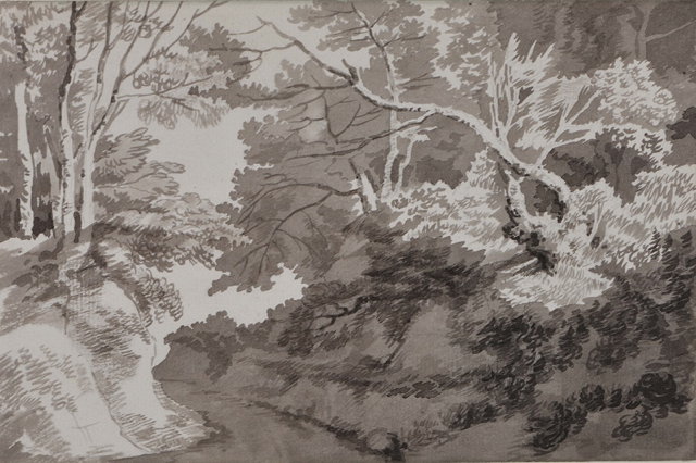 Appraisal: JOHN WHITE ABBOTT - View down a wooded lane pen