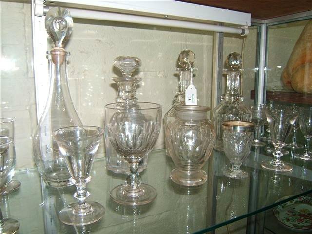 Appraisal: A collection of antique wine glasses a Georgian silver rimmed