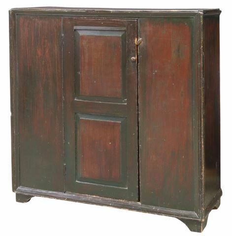 Appraisal: American Primitive painted cupboard Hudson River Valley th c rectangular