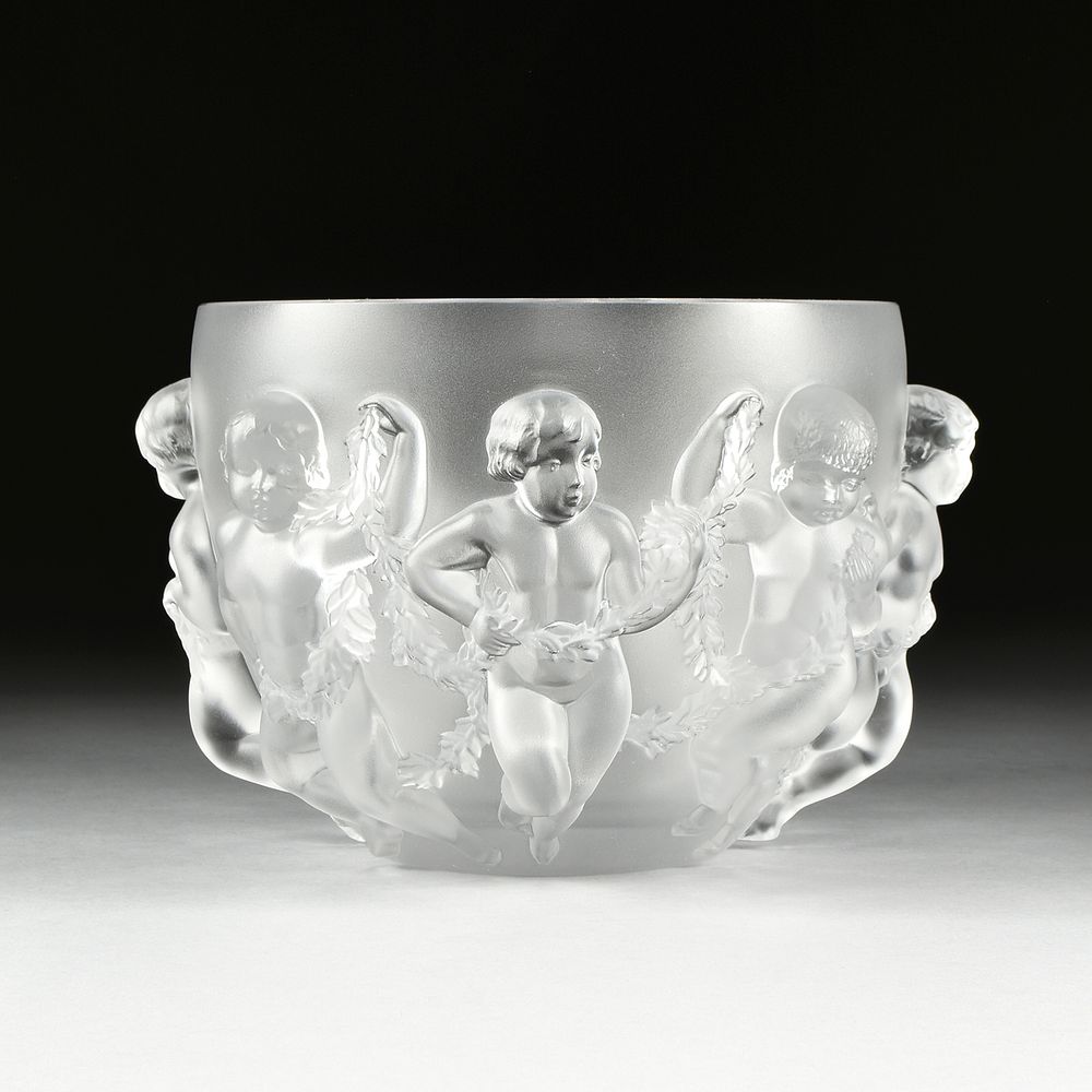 Appraisal: A LALIQUE FROSTED CRYSTAL LUXEMBOURG BOWL MODEL ENGRAVED SIGNATURE THIRD