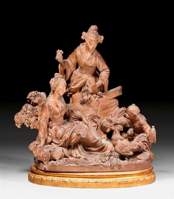 Appraisal: TERRACOTTA GROUP AUX CHINOIS Louis XVI after designs by F