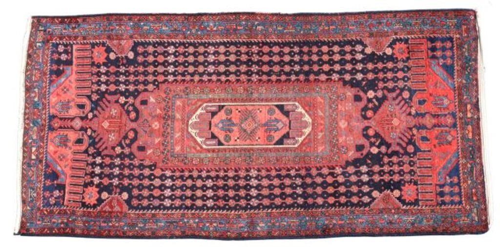 Appraisal: Hand-tied Kurdish estate rug loss to fringe and at edge