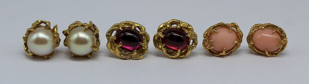 Appraisal: JEWELRY Arthur King kt Gold Earring Grouping Includes a pair