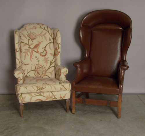 Appraisal: Four Chippendale style wing chairs