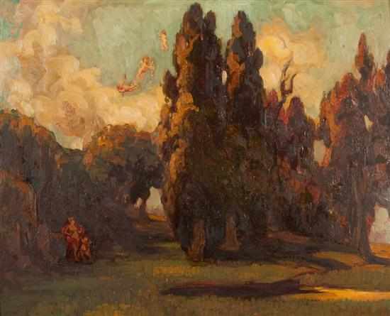 Appraisal: Richard Hendorf German - Mythological Landscape oil on board signed