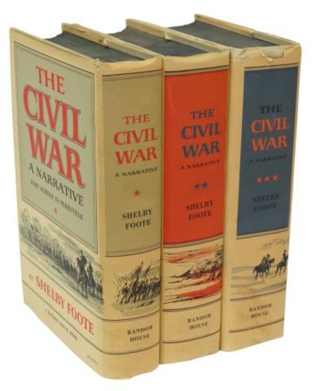 Appraisal: lot of Books The Civil War a Narrative Shelby Foote