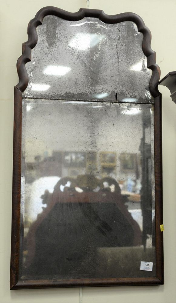 Appraisal: Queen Anne mirror in parts c top part cracked ht