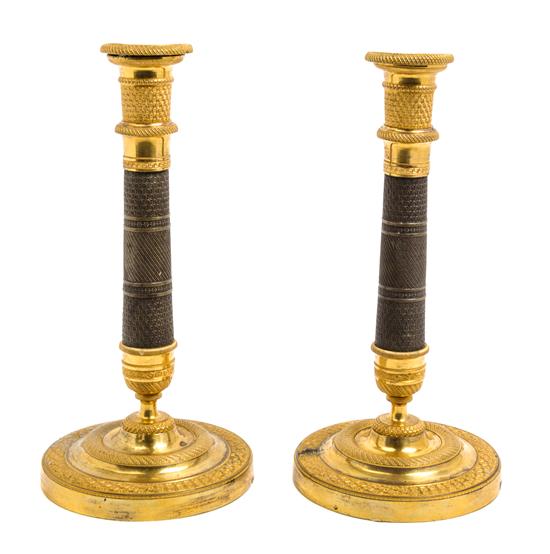 Appraisal: Sale Lot A Pair of Empire Gilt and Patinated Bronze