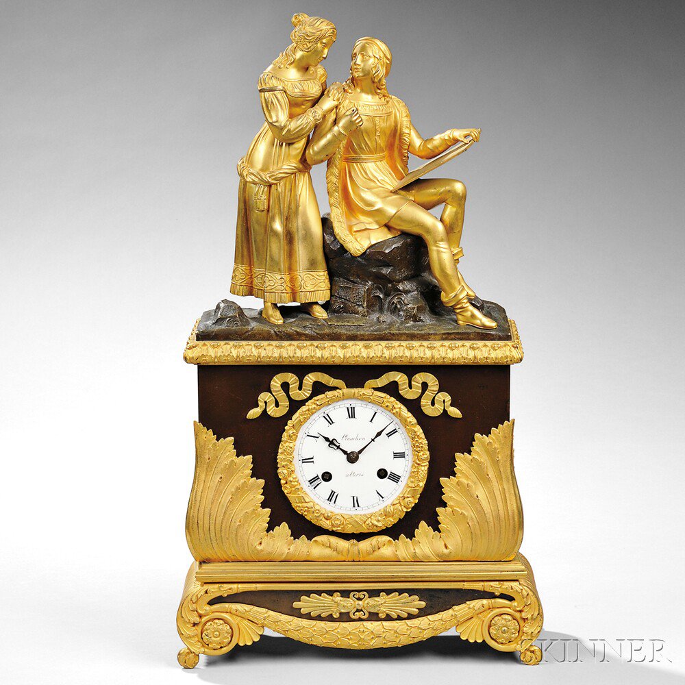 Appraisal: Planchon Ormolu and Bronze Shelf Clock Paris c on top